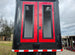 8.5x42 Red Gooseneck Enclosed Trailer Generator Cage with Rear Gullwing (3) 7000k Axles Front Generator Cage Doors 