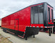 8.5x42 Red Gooseneck Enclosed Trailer Generator Cage with Rear Gullwing (3) 7000k Axles Front Right 