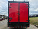 8.5x42 Red Gooseneck Enclosed Trailer Generator Cage with Rear Gullwing (3) 7000k Axles Rear