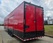8.5x42 Red Gooseneck Enclosed Trailer Generator Cage with Rear Gullwing (3) 7000k Axles Left Rear