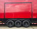 8.5x42 Red Gooseneck Enclosed Trailer Generator Cage with Rear Gullwing (3) 7000k Axles Left Side Gullwing 