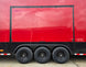 8.5x42 Red Gooseneck Enclosed Trailer Generator Cage with Rear Gullwing (3) 7000k Axles Left Side Gullwing 