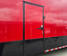 8.5x42 Red Gooseneck Enclosed Trailer Generator Cage with Rear Gullwing (3) 7000k Axles Left Side Outside Door 