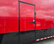8.5x42 Red Gooseneck Enclosed Trailer Generator Cage with Rear Gullwing (3) 7000k Axles Left Side Outside Door 