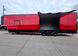 8.5x42 Red Gooseneck Enclosed Trailer Generator Cage with Rear Gullwing (3) 7000k Axles Left Side Gullwing Open