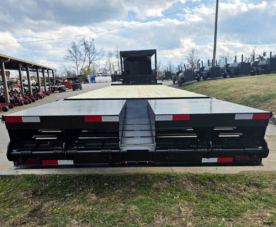 8.5x30 IBeam Deckover Trailer Dovetail (2) 7K Axles King Kong Ramps 14k GVWR Rear Ramps 