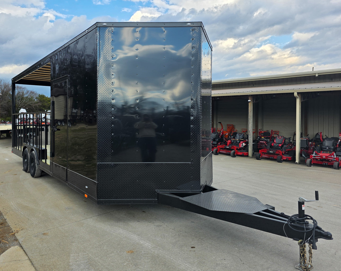 8.5x24 Black Hybrid Enclosed Trailer (2) 5,200lb Axles 10K GVWR Front Right 