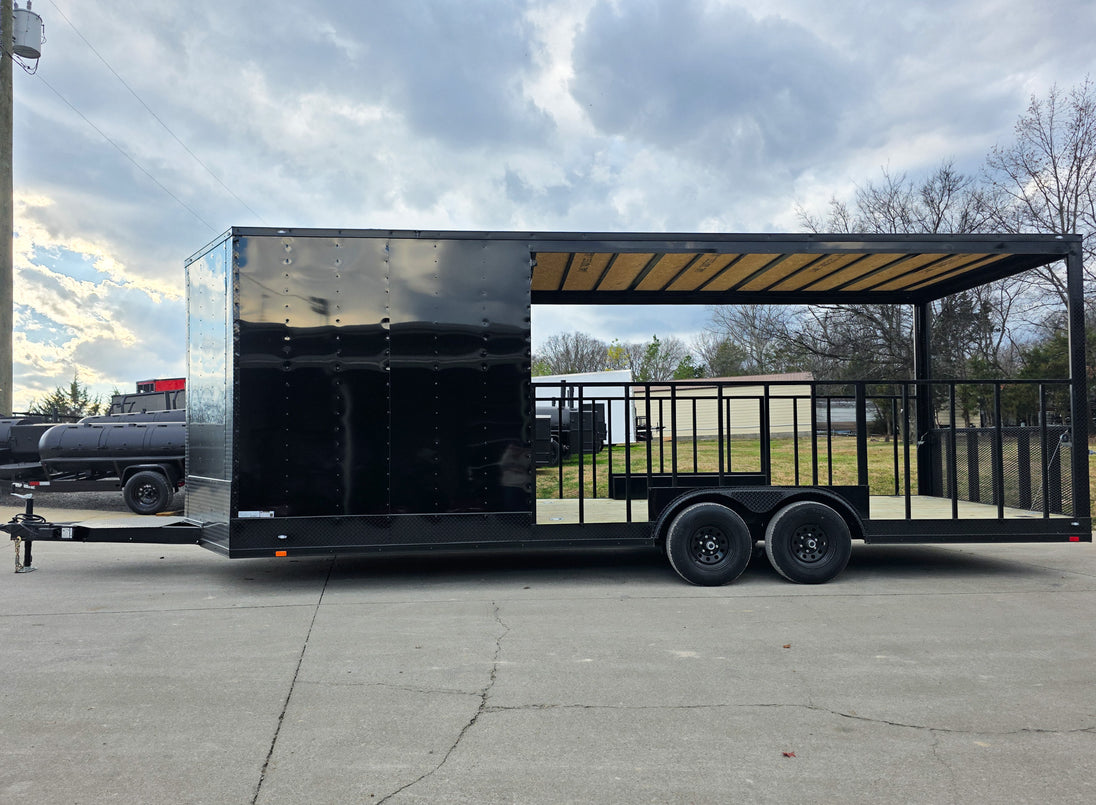 8.5x24 Black Hybrid Enclosed Trailer (2) 5,200lb Axles 10K GVWR Left Side 
