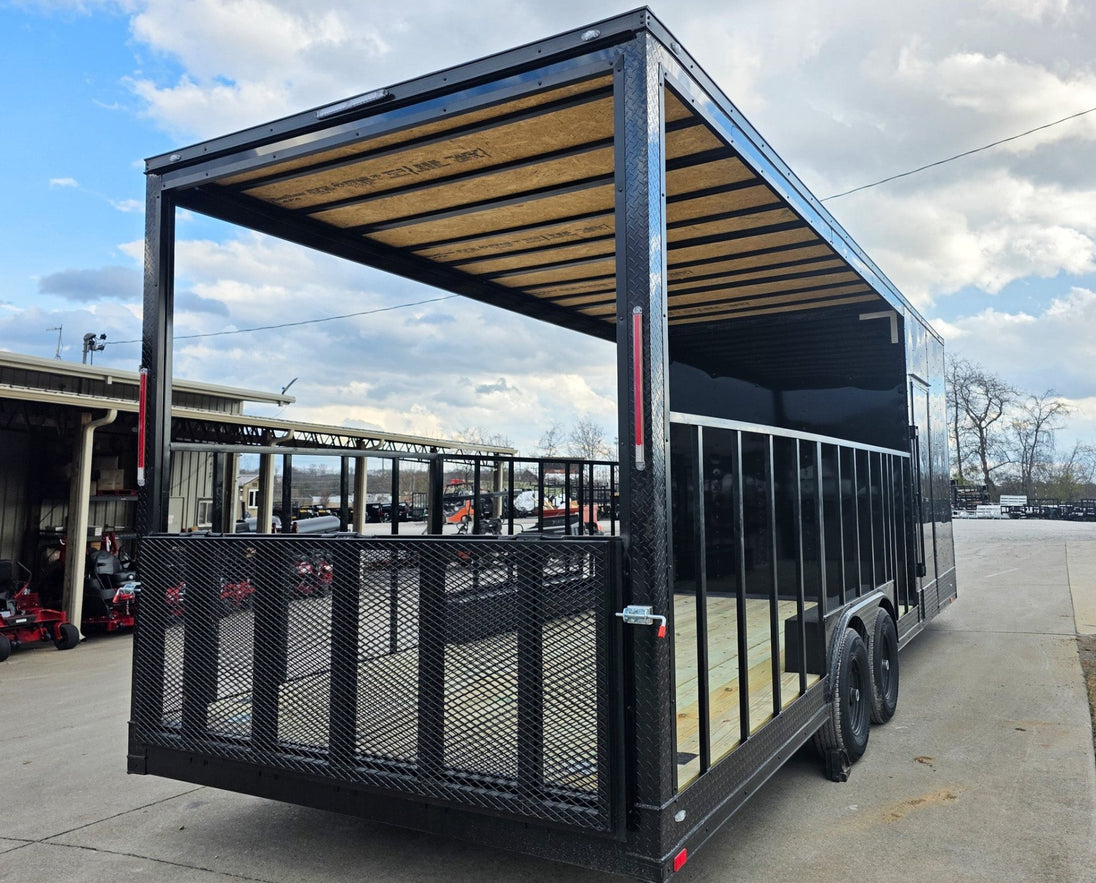 8.5x24 Black Hybrid Enclosed Trailer (2) 5,200lb Axles 10K GVWR Right Rear