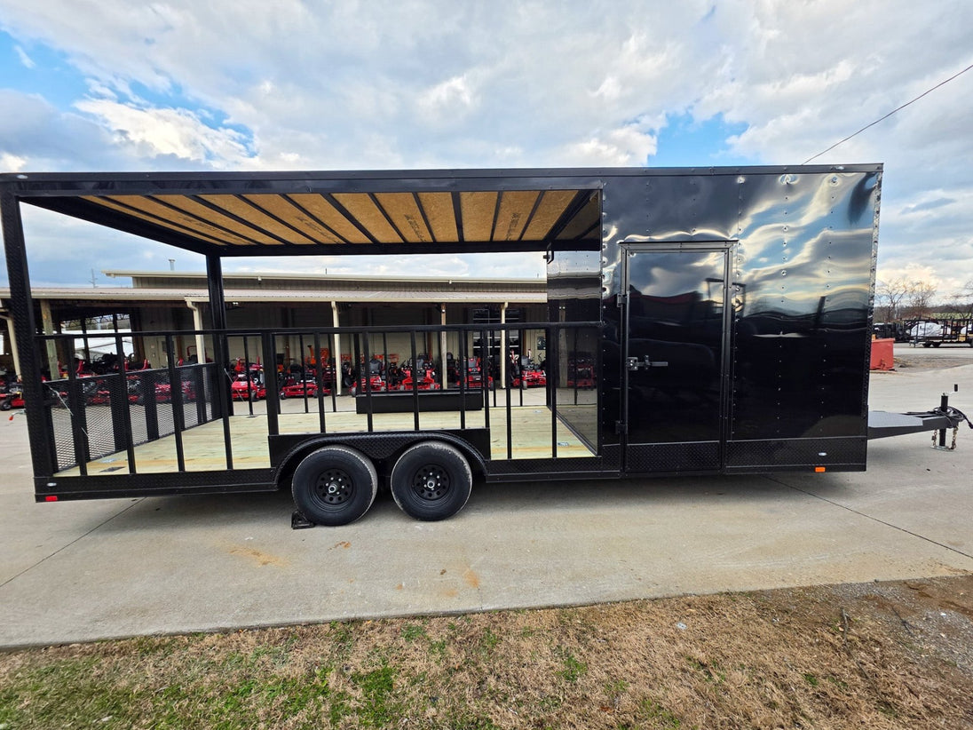 8.5x24 Black Hybrid Enclosed Trailer (2) 5,200lb Axles 10K GVWR Right Side 