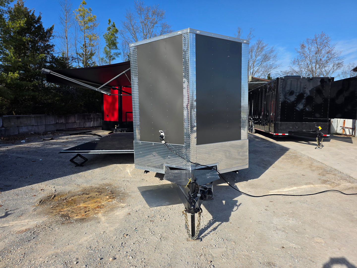 8.5' X 24' Charcoal Grey Custom Stage Trailer - SLE Equipment - 2