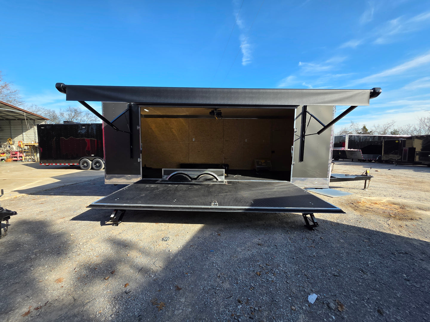 8.5' X 24' Charcoal Grey Custom Stage Trailer - SLE Equipment - 8