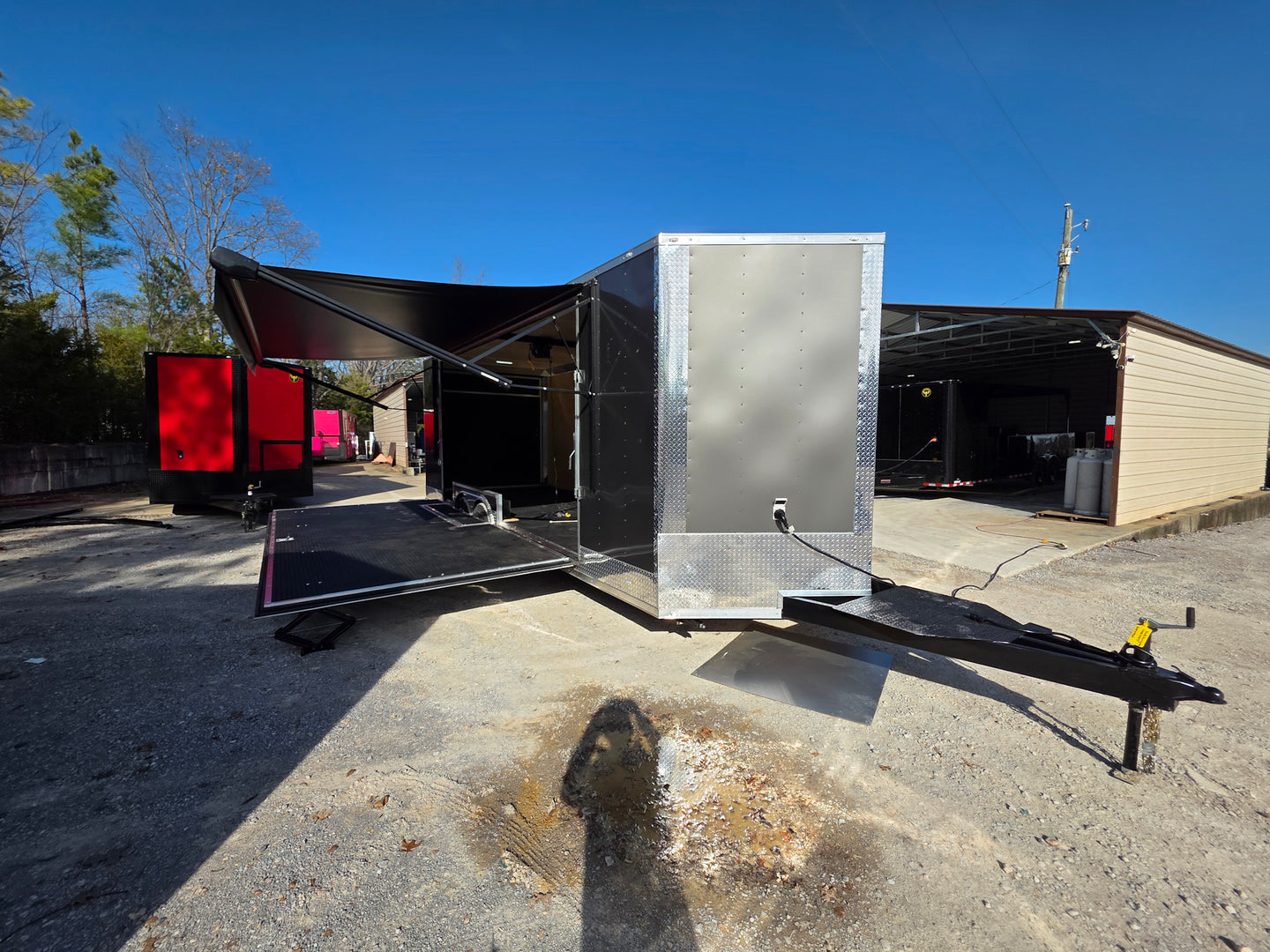 8.5' X 24' Charcoal Grey Custom Stage Trailer - SLE Equipment - 9