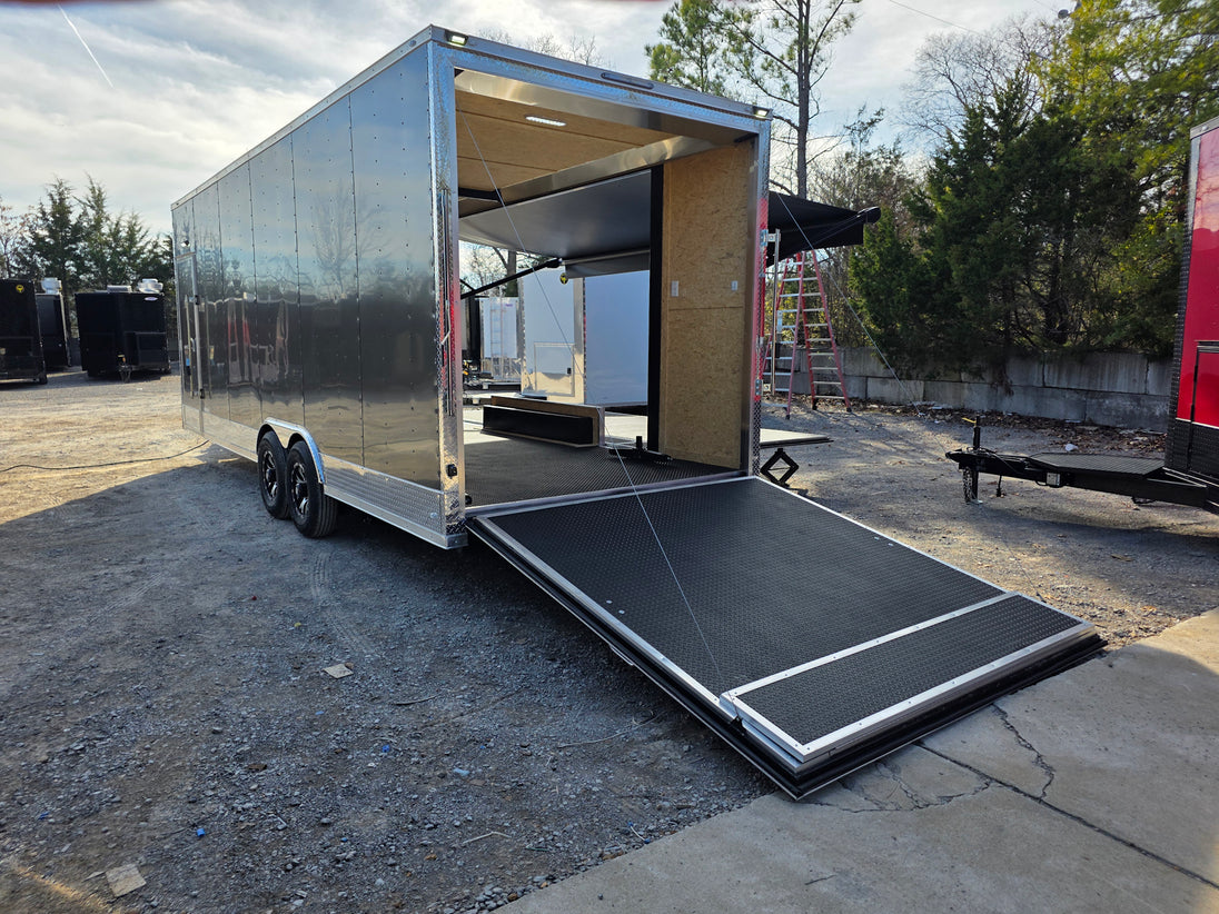 8.5' X 24' Charcoal Grey Custom Stage Trailer - SLE Equipment - 14