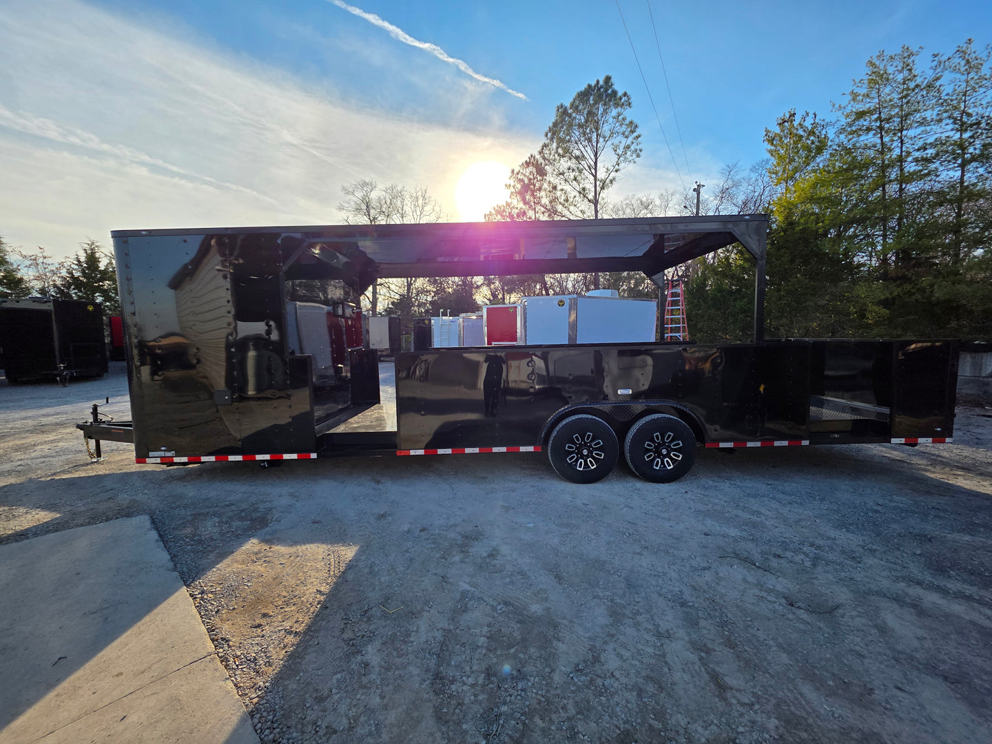 8.5' X 30' Custom Black With Blackout Tailgate Trailer - SLE Equipment - 4