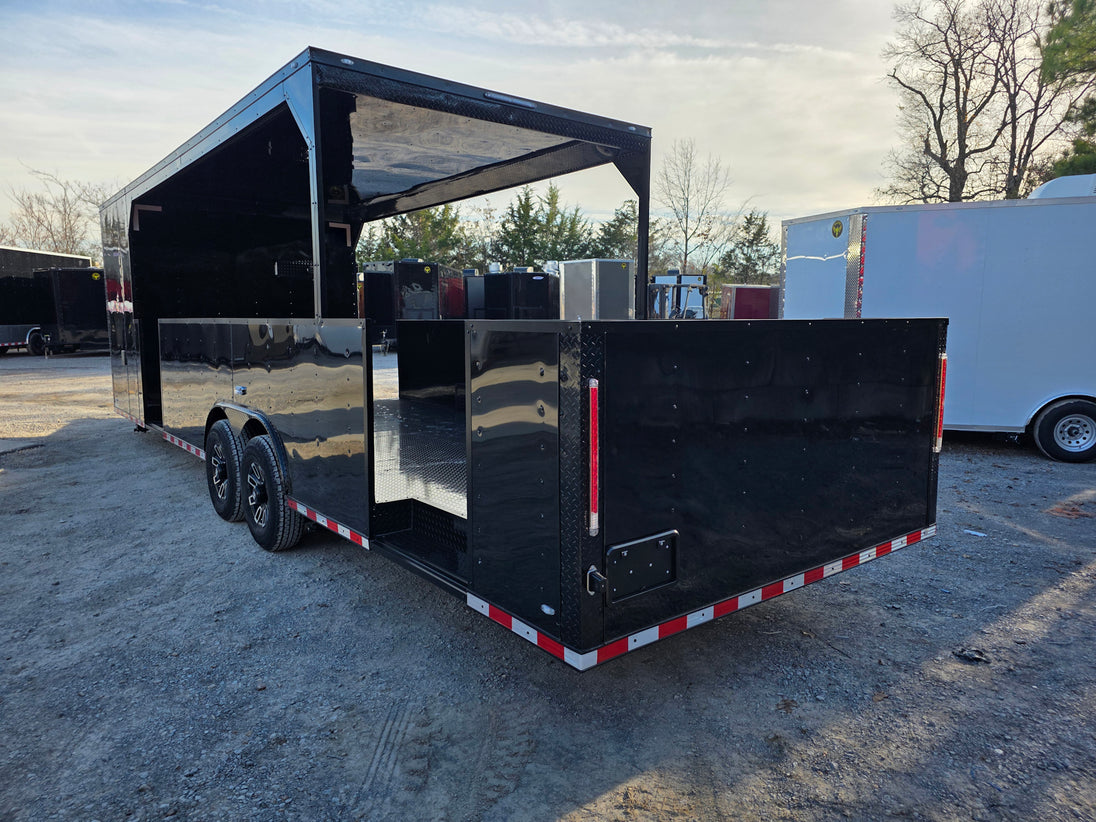 8.5' X 30' Custom Black With Blackout Tailgate Trailer - SLE Equipment - 6