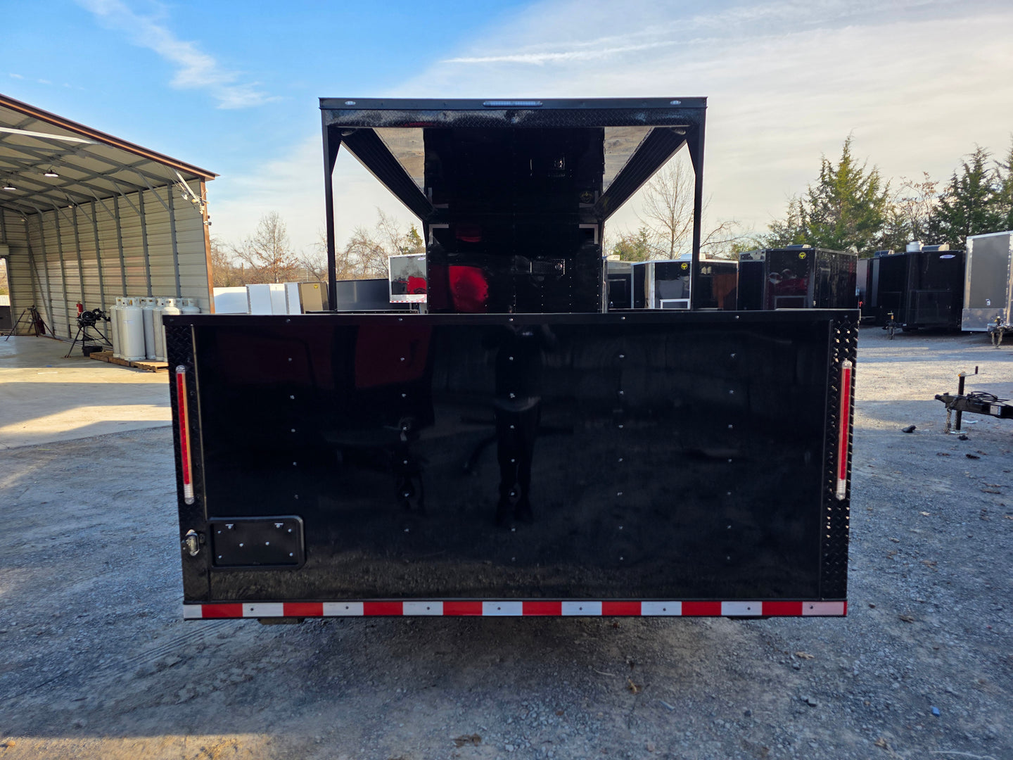 8.5' X 30' Custom Black With Blackout Tailgate Trailer - SLE Equipment - 7