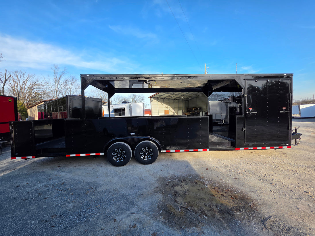 8.5' X 30' Custom Black With Blackout Tailgate Trailer - SLE Equipment - 9