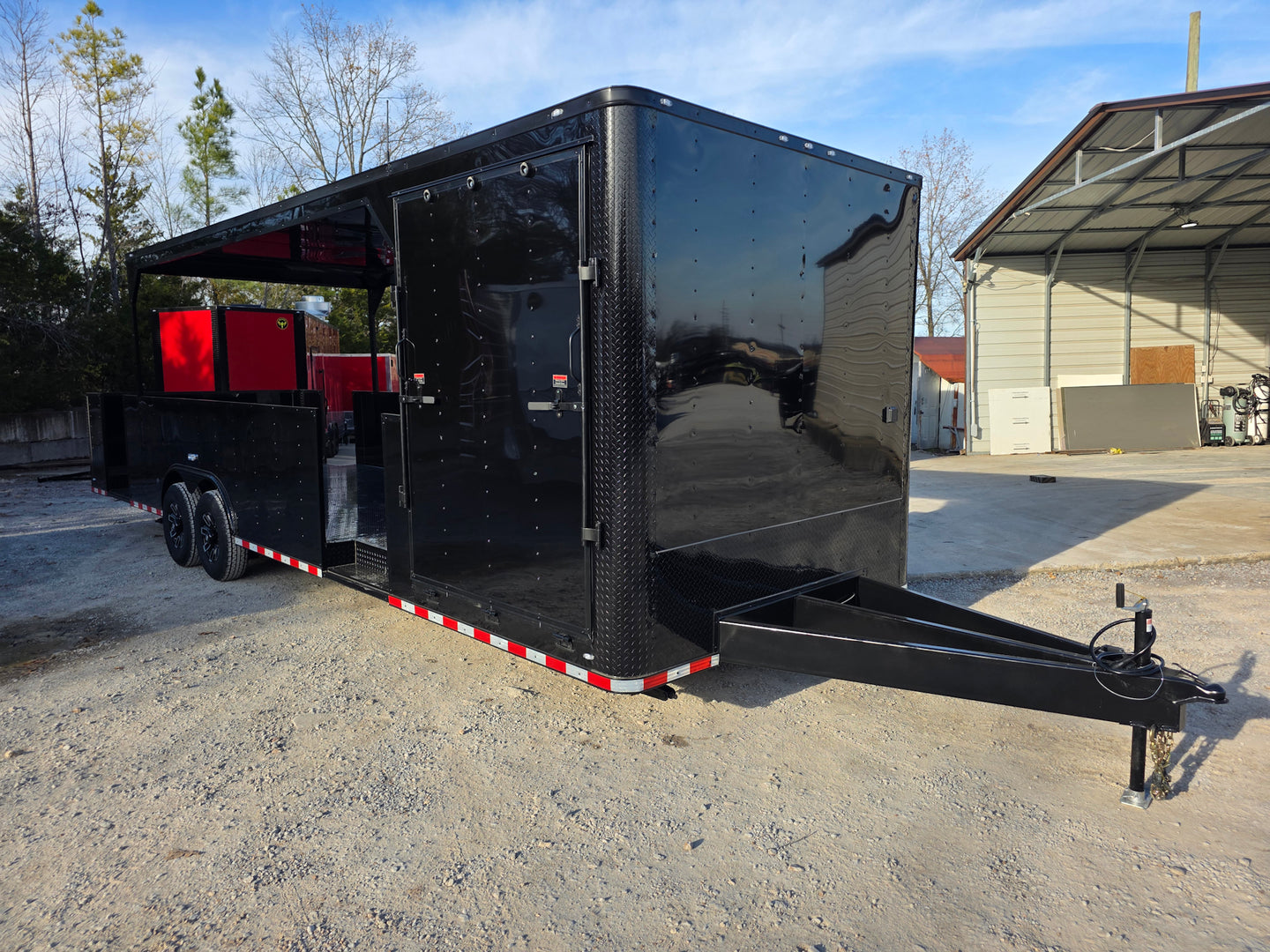 8.5' X 30' Custom Black With Blackout Tailgate Trailer - SLE Equipment - 10