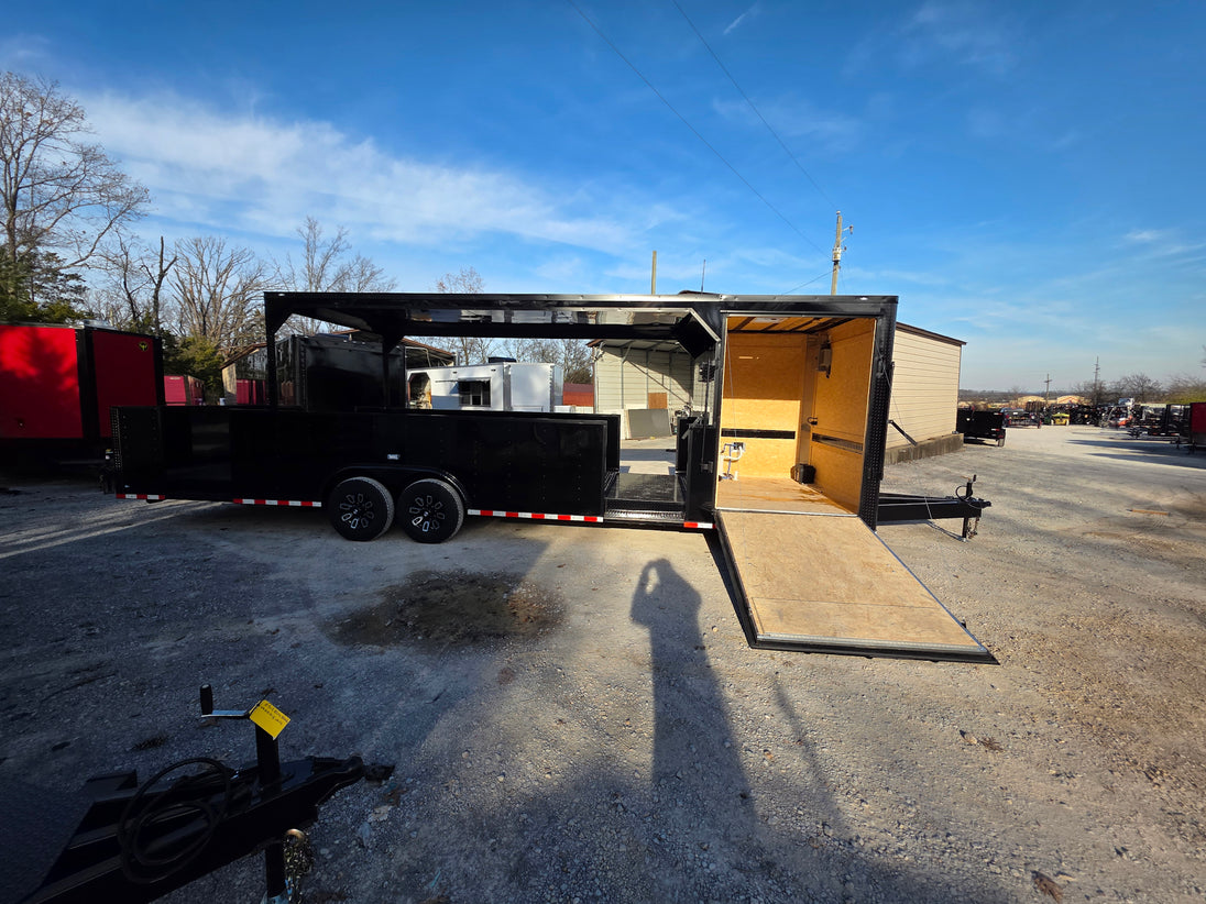 8.5' X 30' Custom Black With Blackout Tailgate Trailer - SLE Equipment - 12