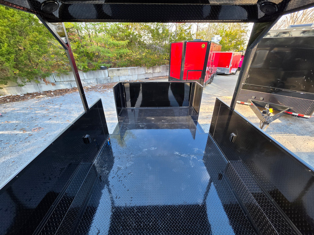 8.5' X 30' Custom Black With Blackout Tailgate Trailer - SLE Equipment - 14