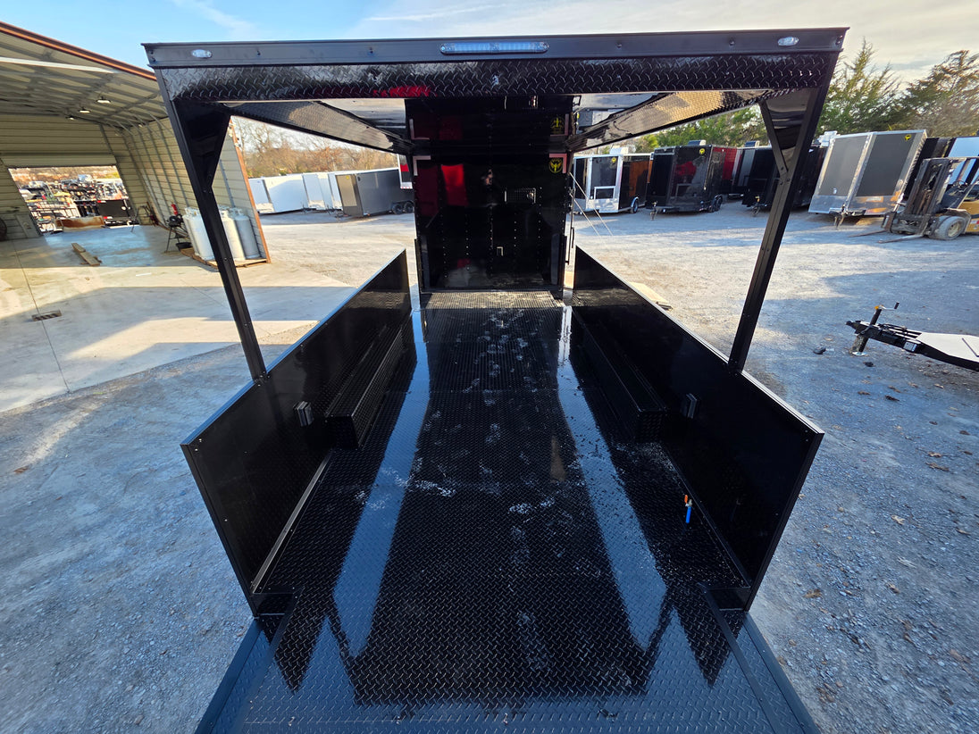 8.5' X 30' Custom Black With Blackout Tailgate Trailer - SLE Equipment - 15