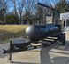 330 GAL Smoker Single Door With CounterWeight with Double Racks and Charkettle Front Left 