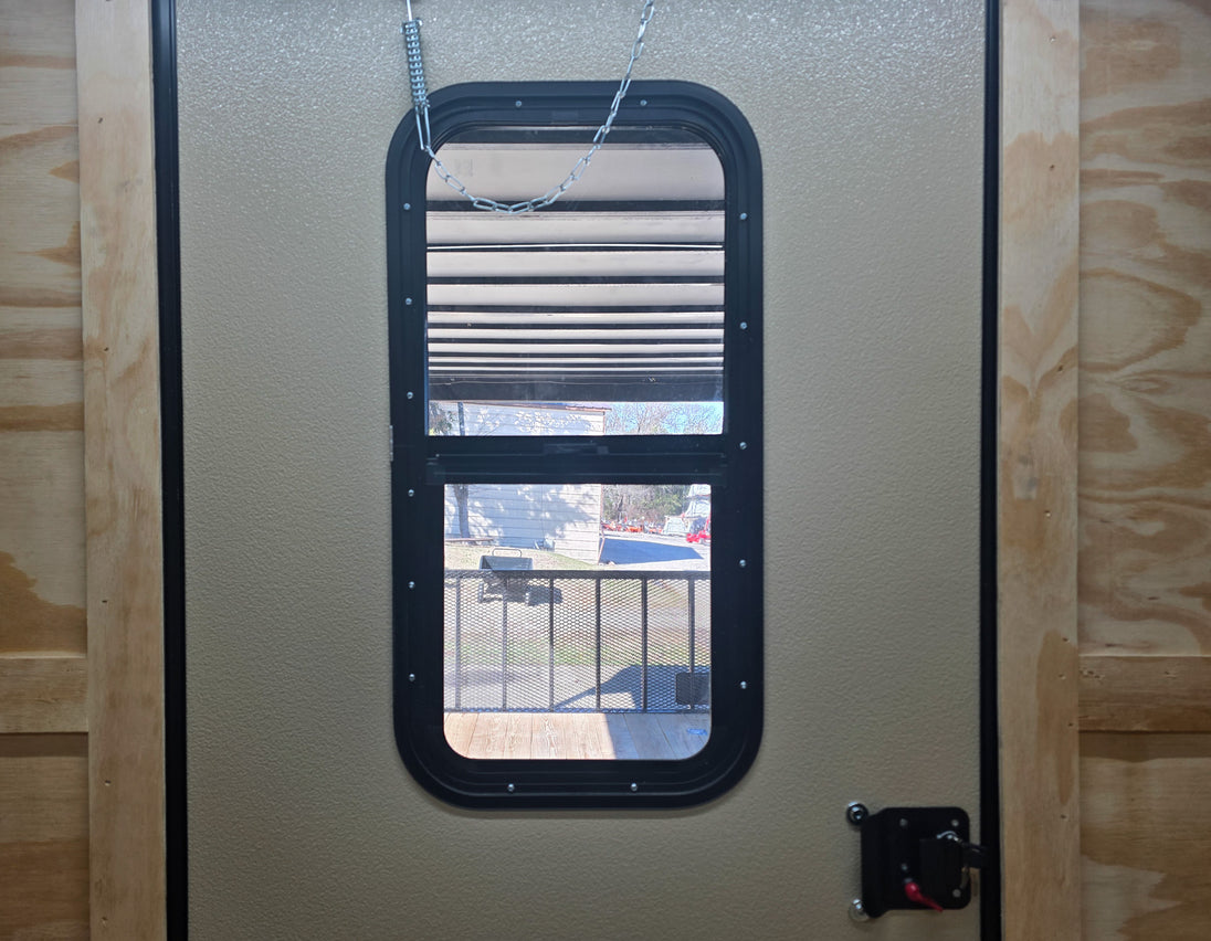 8.5' X 24' Charcoal Enclosed Trailer Hybrid Drone and Equipment Hauler Inside Enclosed Door Window 