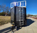 8.5' X 24' Charcoal Enclosed Trailer Hybrid Drone and Equipment Hauler Front Right