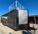 8.5' X 24' Charcoal Enclosed Trailer Hybrid Drone and Equipment Hauler Front Right