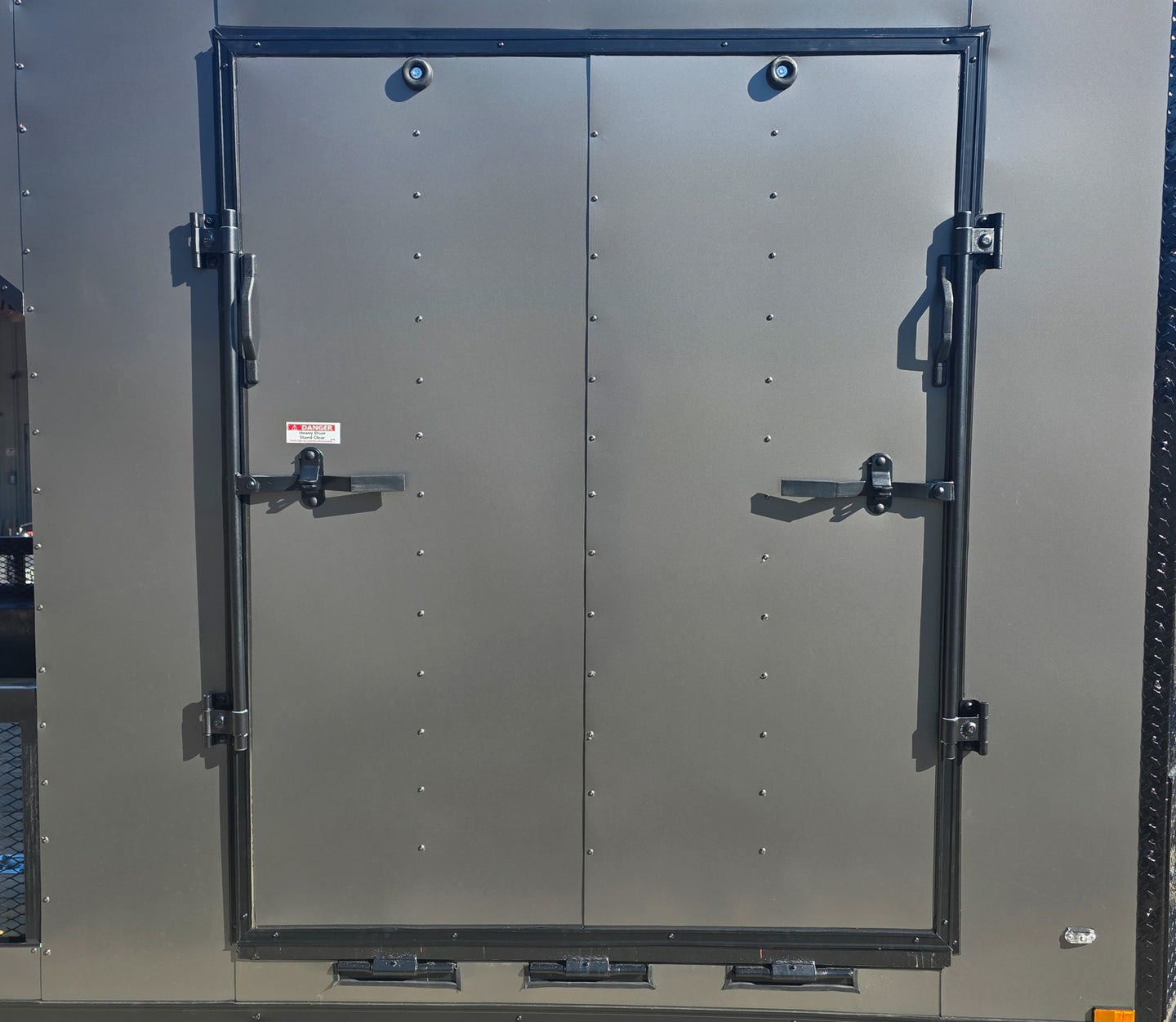 8.5' X 24' Charcoal Enclosed Trailer Hybrid Drone and Equipment Hauler Ramp Closed