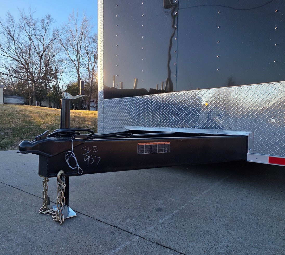 8.5x34 Black Flat Nose Enclosed Trailer (3) 5200lb Axles Jack/Safety Chain