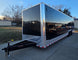8.5x34 Black Flat Nose Enclosed Trailer (3) 5200lb Axles Front Left 