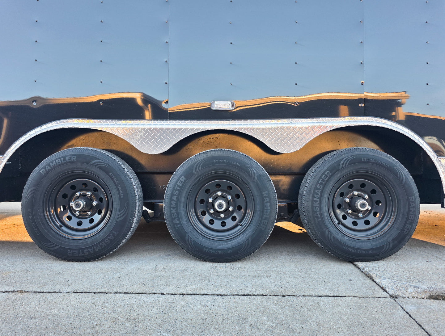 8.5x34 Black Flat Nose Enclosed Trailer (3) 5200lb Axles 