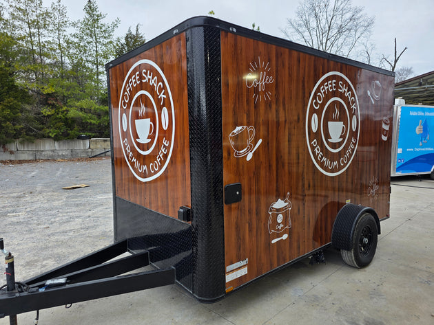 7' X 12' Coffee Theme Concession Food Trailer Fully Loaded Turnkey With Appliances - SLE Equipment - 11