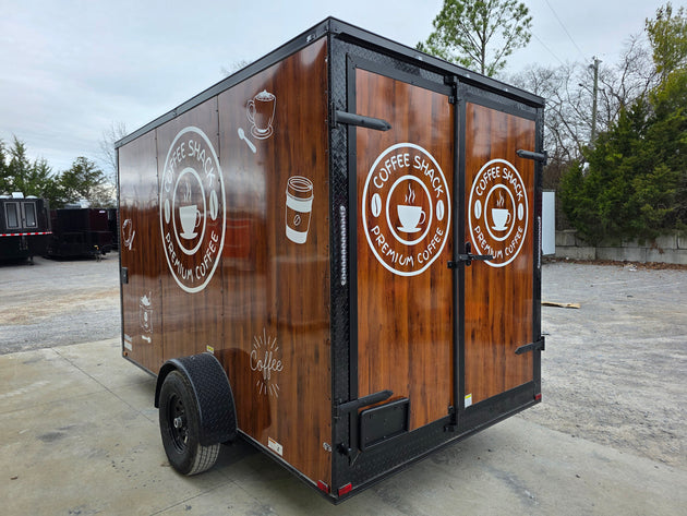 7' X 12' Coffee Theme Concession Food Trailer Fully Loaded Turnkey With Appliances - SLE Equipment - 13