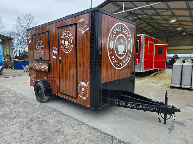 7' X 12' Coffee Theme Concession Food Trailer Fully Loaded Turnkey With Appliances - SLE Equipment - 14