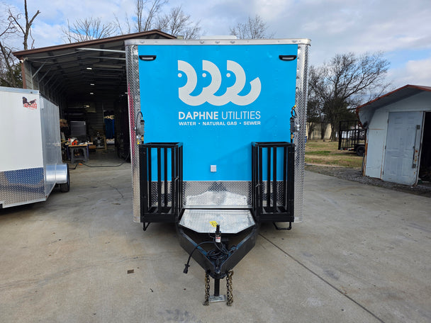 8.5' X 16' Custom Concession Trailer White Food Event Catering with appliances - SLE Equipment - 2