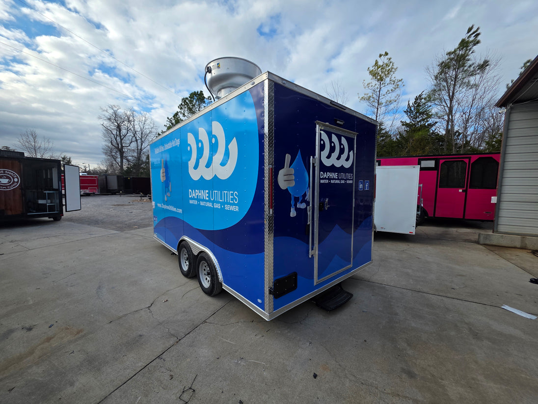 8.5' X 16' White Concession Trailer Food Event Catering - SLE Equipment - 6