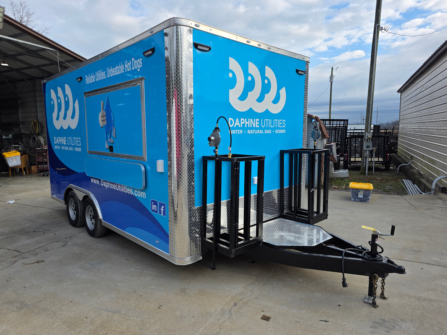 8.5' X 16' Custom Concession Trailer White Food Event Catering with appliances - SLE Equipment - 10