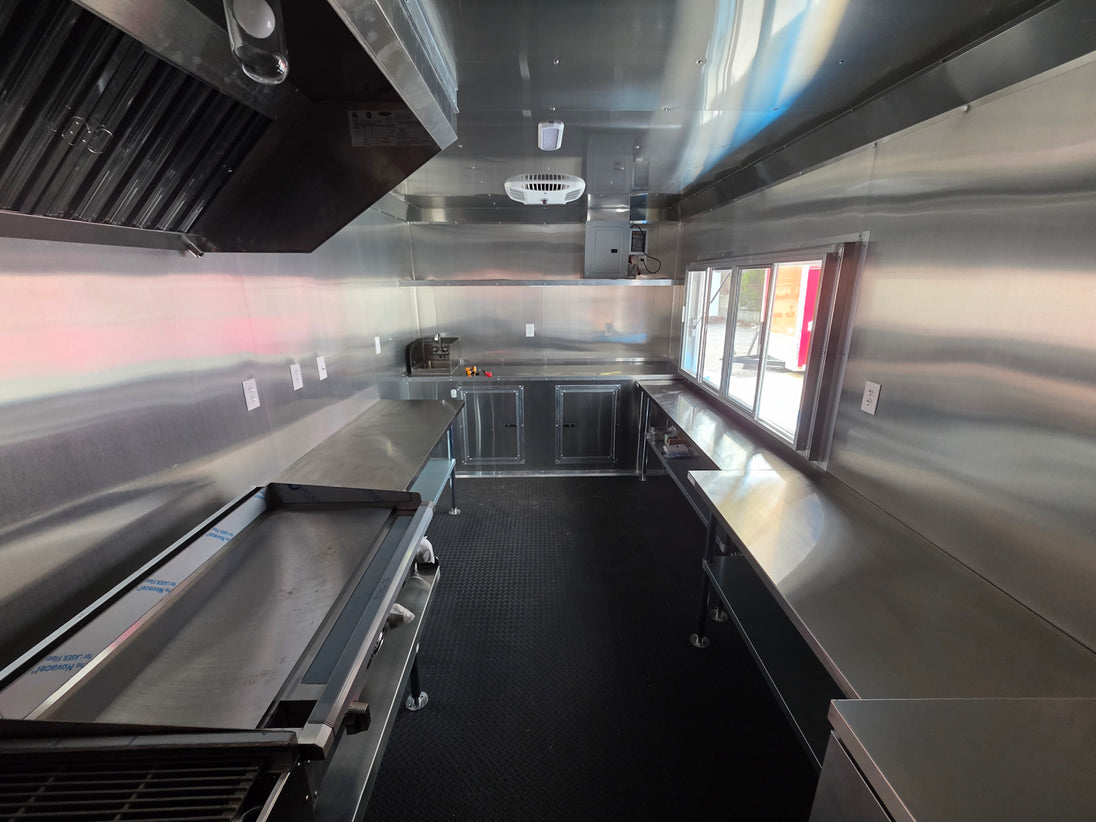 8.5' X 16' Custom Concession Trailer White Food Event Catering with appliances - SLE Equipment - 12
