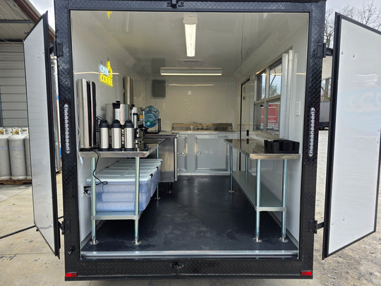 7' X 12' Coffee Theme Concession Food Trailer Fully Loaded Turnkey With Appliances - SLE Equipment - 2