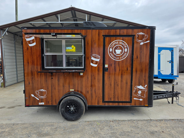 7' X 12' Coffee Theme Concession Food Trailer Fully Loaded Turnkey With Appliances - SLE Equipment - 16