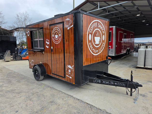 7' X 12' Coffee Theme Concession Food Trailer Fully Loaded Turnkey With Appliances - SLE Equipment - 17