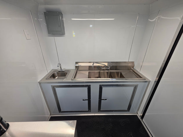 7' X 12' Coffee Theme Concession Food Trailer Fully Loaded Turnkey With Appliances - SLE Equipment - 8