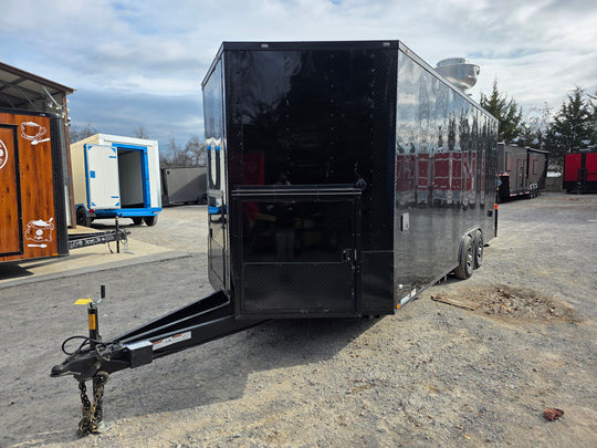 8.5' X 20' Black With Blackout Concession Trailer Food Event Catering - SLE Equipment - 3
