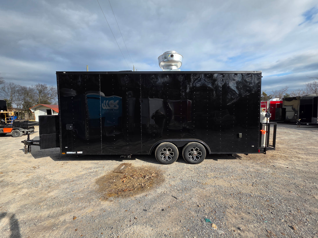 8.5' X 20' Black With Blackout Concession Trailer Food Event Catering - SLE Equipment - 5