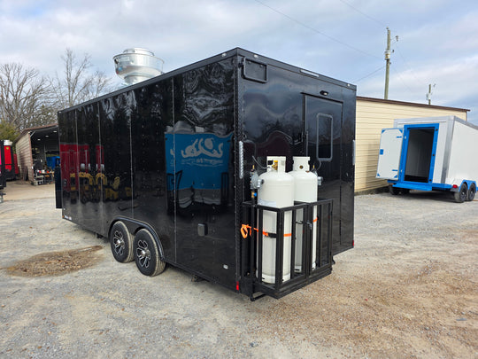 8.5' X 20' Black With Blackout Concession Trailer Food Event Catering - SLE Equipment - 7