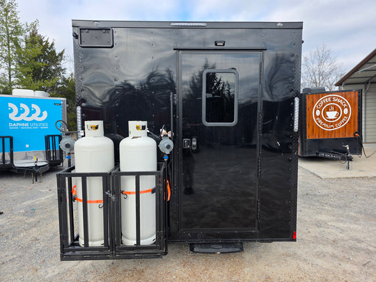 8.5' X 20' Black With Blackout Concession Trailer Food Event Catering - SLE Equipment - 8