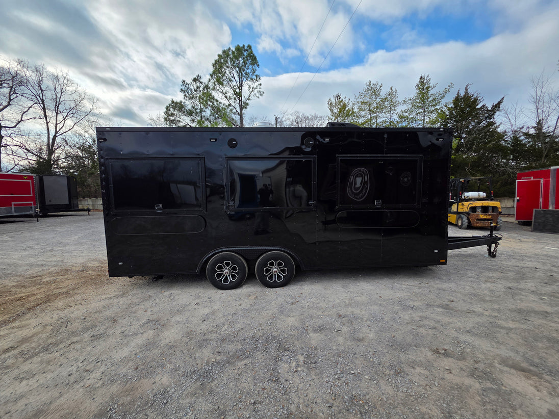 8.5' X 20' Black With Blackout Concession Trailer Food Event Catering - SLE Equipment - 10